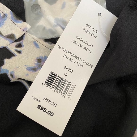 French connection Waterflower Drape 3/4 Sleeve Shirt - Picture 7 of 8